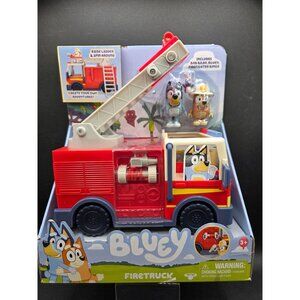 Bluey Fire Truck Playset With Figures - Bob Bilby Firefighter Bingo Bluey
